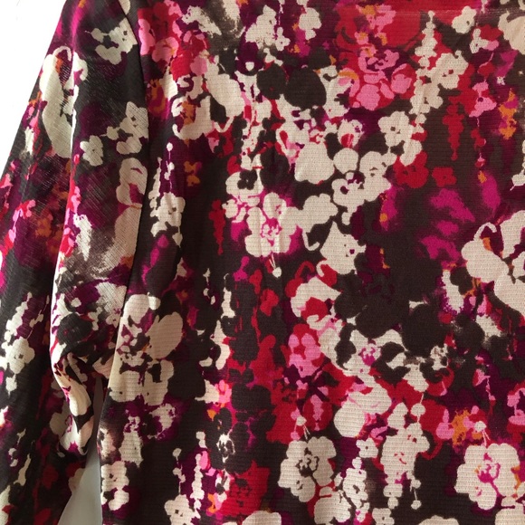 LIZ & CO Womens Semi Sheer Lined Semi Loose Top Size Medium 3/4 Sleeves - Picture 8 of 12